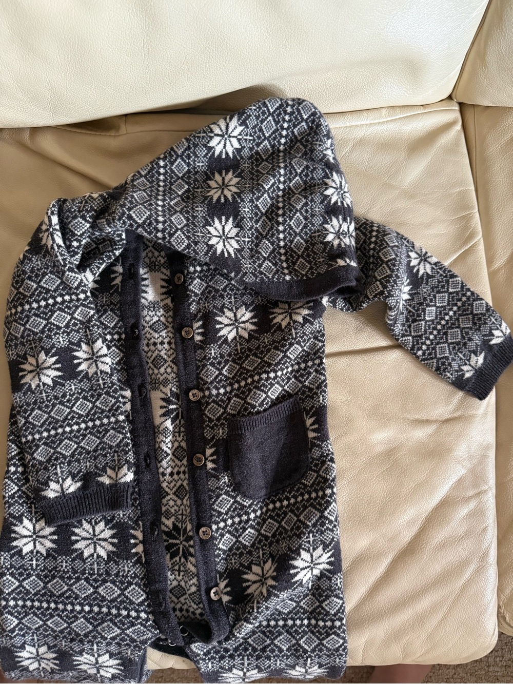 kate quinn Black & White Fair Isle Hooded One Piece